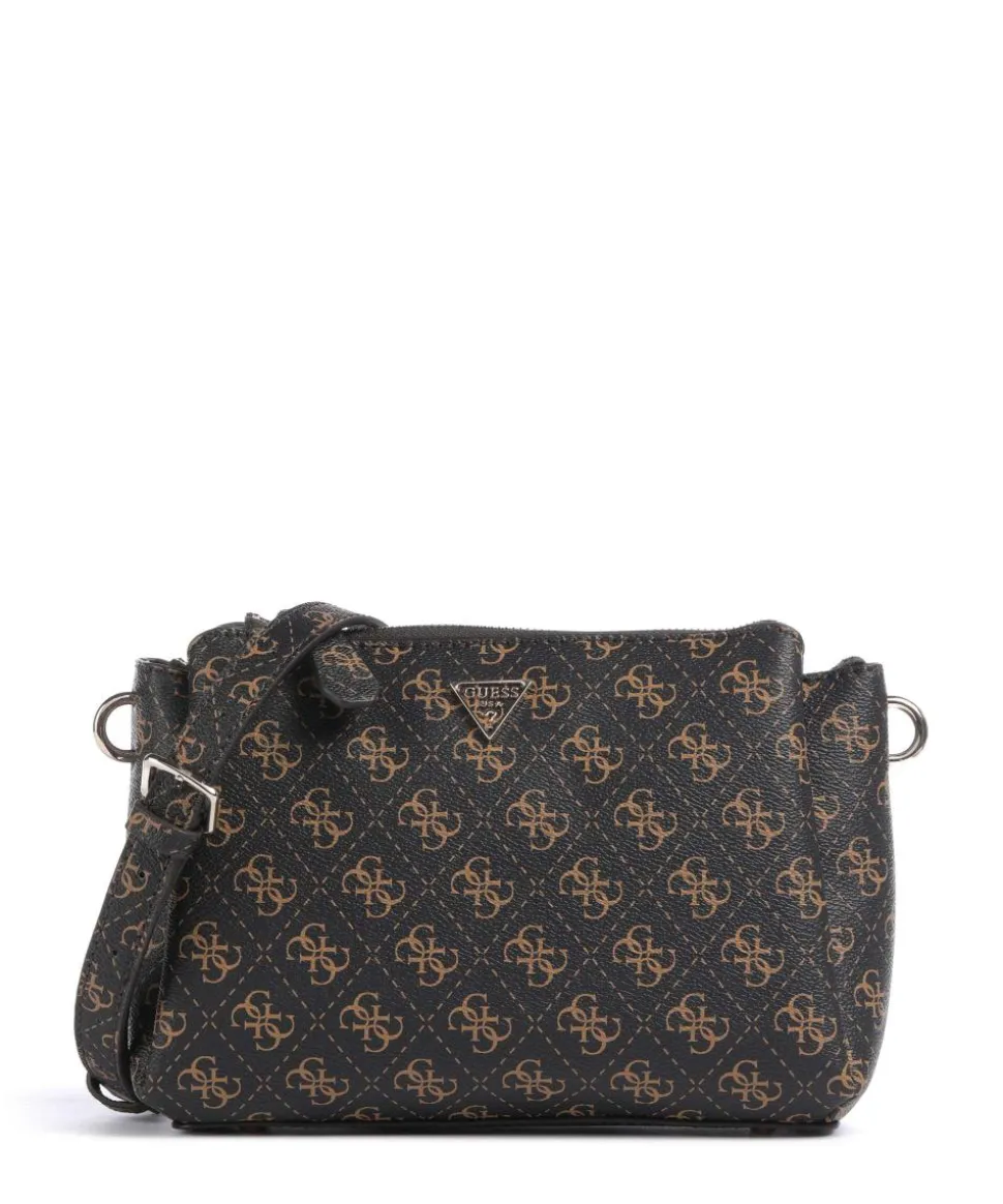 Noelle Q Logo Umhängetasche Lederimitat dunkelbraun