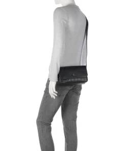 Nomogramme Umhängetasche geprägtes Rindsleder schwarz