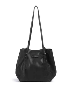 Nordic Simplicity Schultertasche Leder schwarz