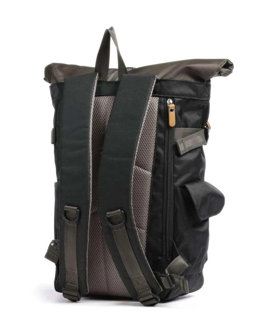 Norikura Two-Tone Rolltop Rucksack 13″ Polyester schwarz/grün