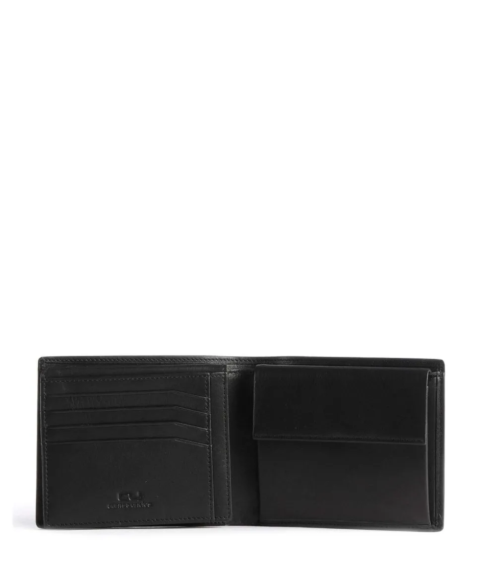 Norwegians Bjarne RFID Geldbörse Rindsleder schwarz