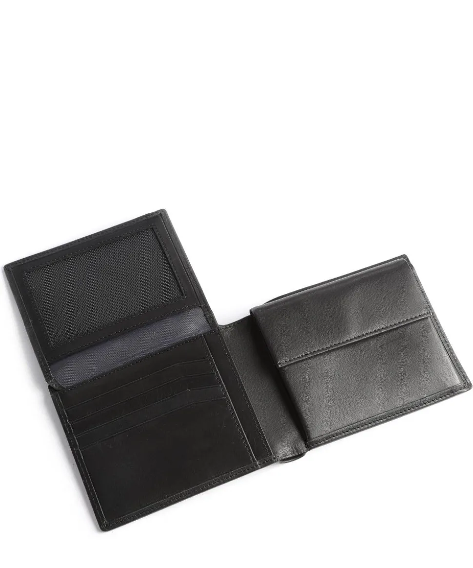 Norwegians Bjarne RFID Geldbörse Rindsleder schwarz