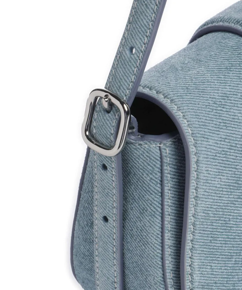 Nouveau Mini Umhängetasche aufgerautes Rindsleder blau