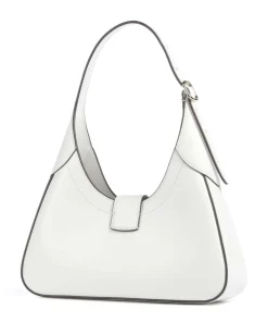 Nouveau Schultertasche fein genarbtes Rindsleder weiß