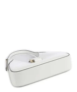 Nouveau Schultertasche fein genarbtes Rindsleder weiß