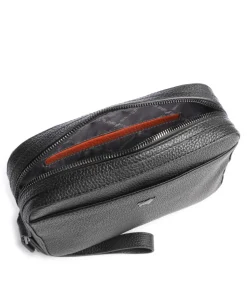 Novara Handgelenktasche genarbtes Rindsleder schwarz