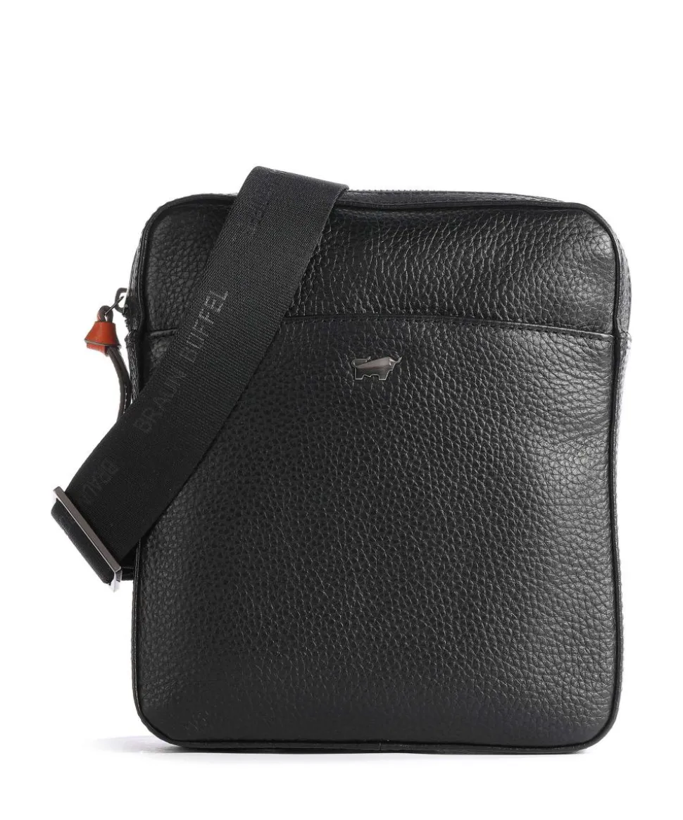 Novara Umhängetasche genarbtes Rindsleder schwarz