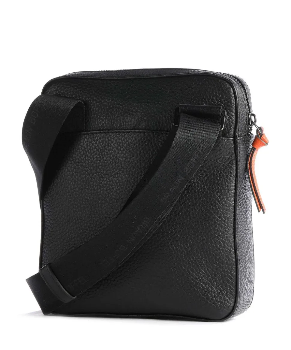 Novara Umhängetasche genarbtes Rindsleder schwarz