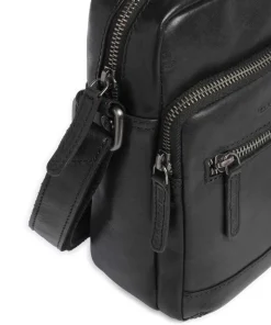 Novum Amantea Umhängetasche fein genarbtes Rindsleder schwarz