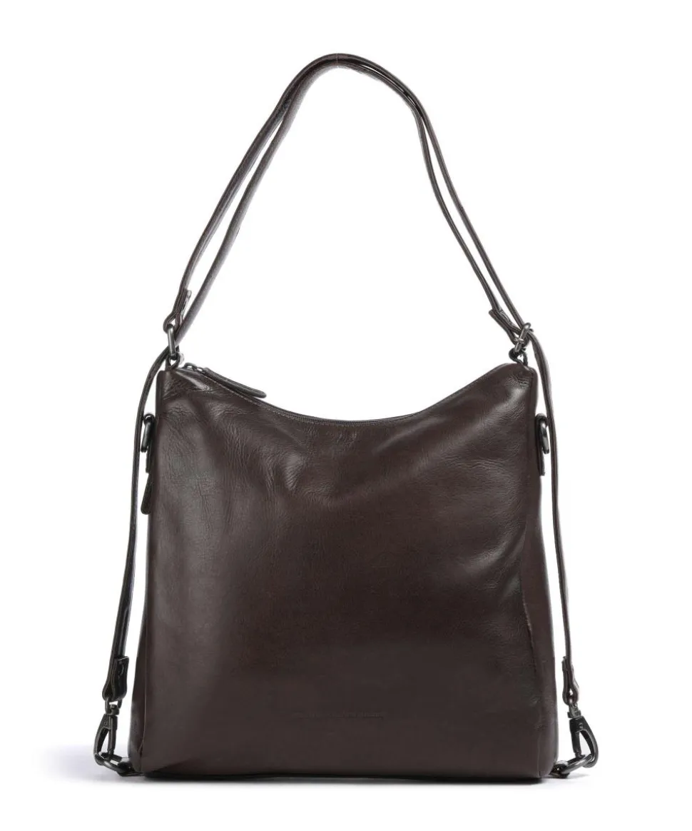 Novum Letizia Rucksack-Tasche Leder dunkelbraun