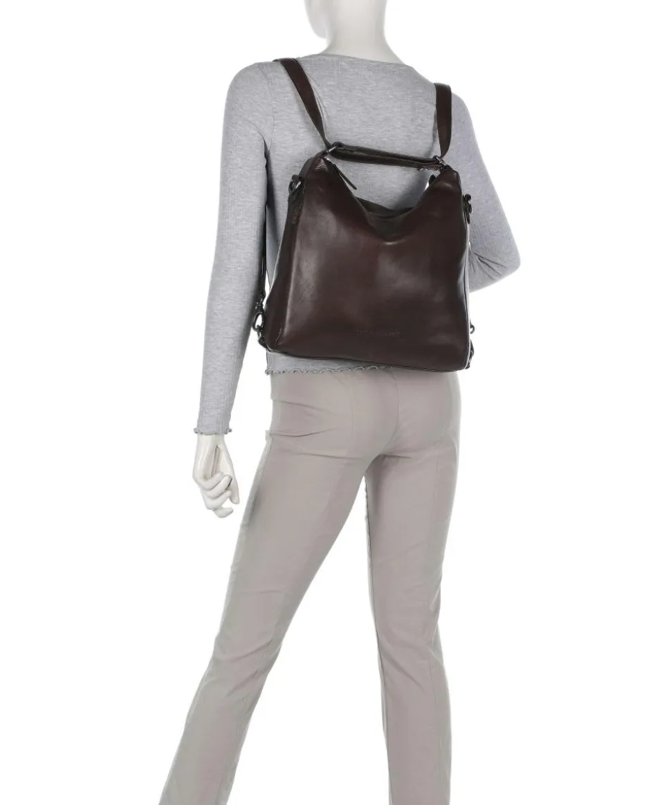 Novum Letizia Rucksack-Tasche Leder dunkelbraun