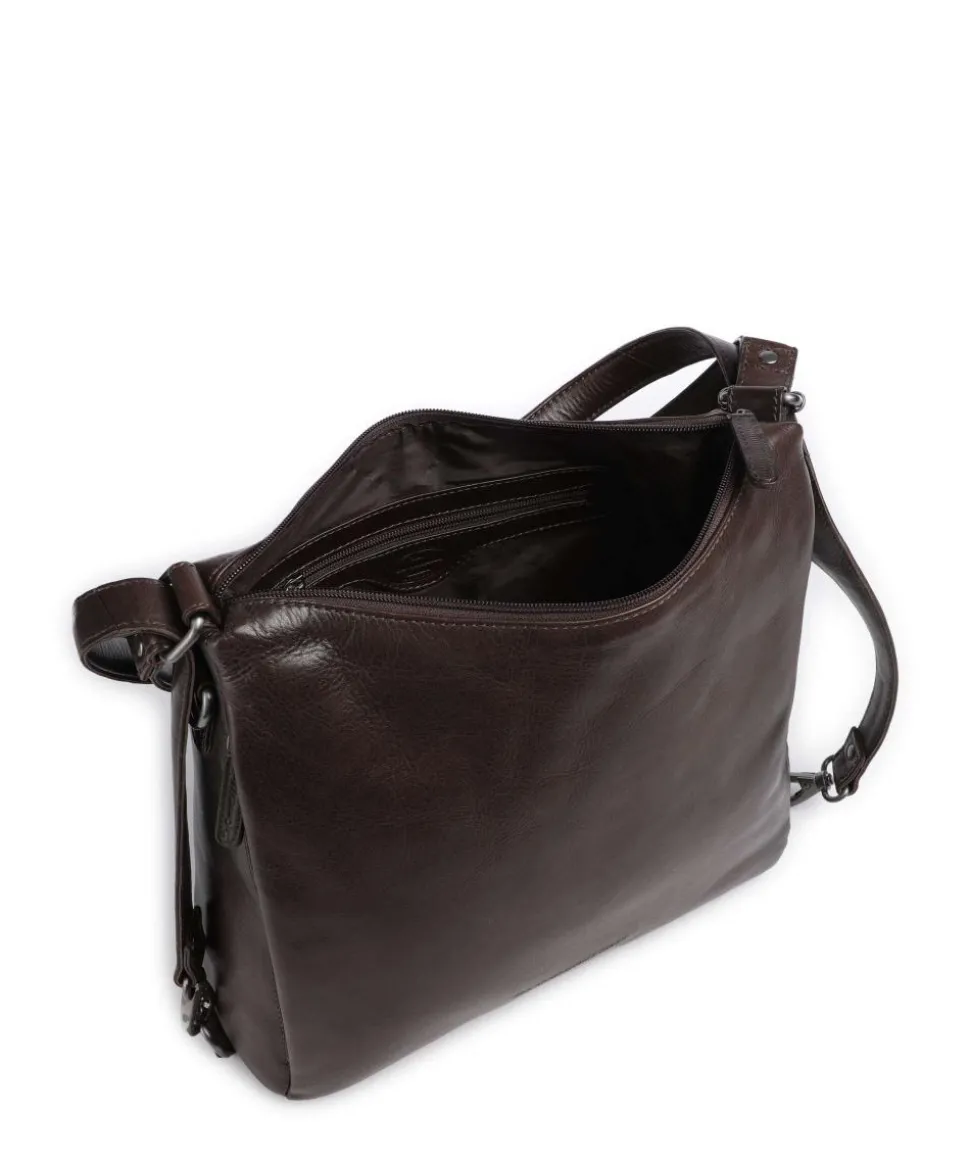 Novum Letizia Rucksack-Tasche Leder dunkelbraun