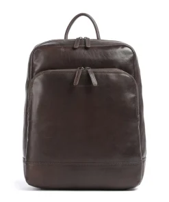 Novum Nicola Rucksack 15″ fein genarbtes Leder dunkelbraun
