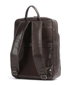 Novum Nicola Rucksack 15″ fein genarbtes Leder dunkelbraun