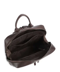 Novum Nicola Rucksack 15″ fein genarbtes Leder dunkelbraun