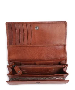 Novum Rivalto RFID Geldbörse fein genarbtes Leder cognac