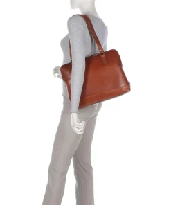 Novum Selvino Schultertasche Rindsleder cognac
