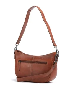 Novum Valentano Schultertasche fein genarbtes Rindsleder cognac