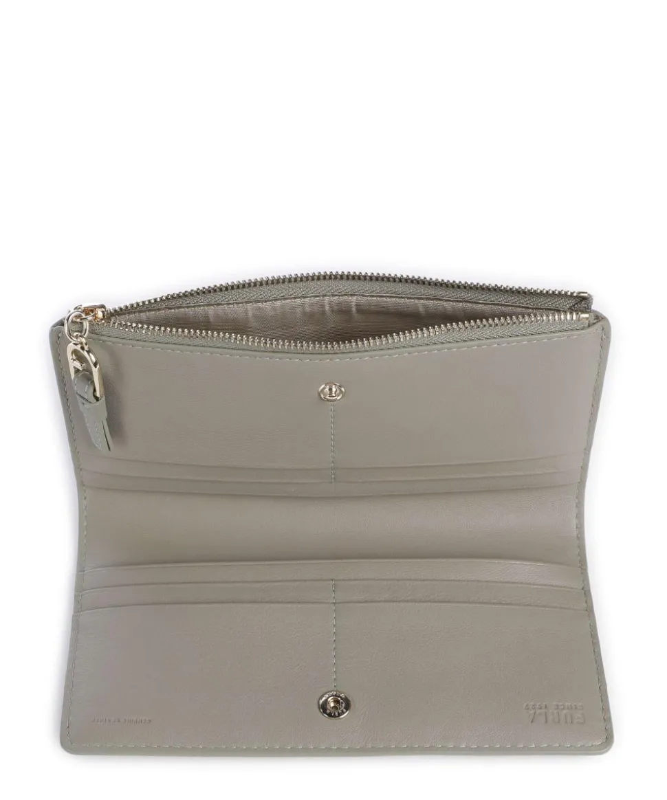 Nuvola Continental Geldbörse fein genarbtes Leder graugrün