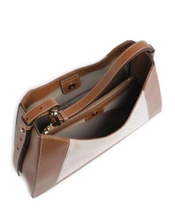 Nuvola L Beuteltasche Canvas, fein genarbtes Leder beige/braun