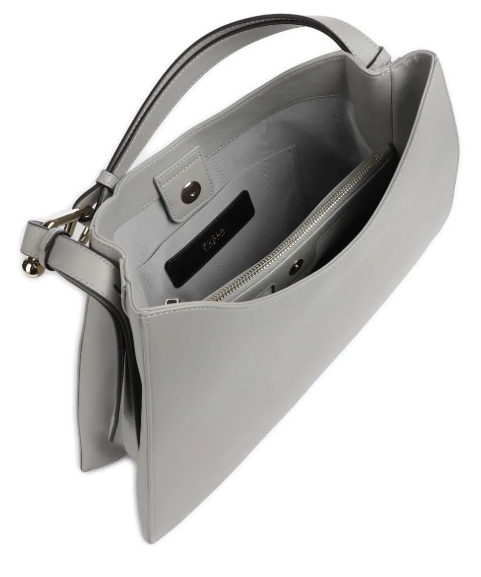 Nuvola L Beuteltasche fein genarbtes Leder grau