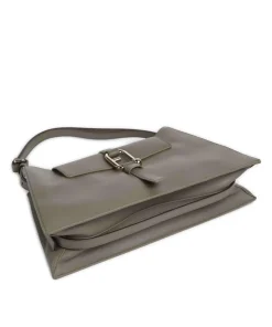 Nuvola L Schultertasche fein genarbtes Kalbsleder khaki