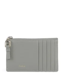 Nuvola M Kreditkartenetui fein genarbtes Leder graugrün