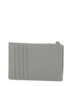 Nuvola M Kreditkartenetui fein genarbtes Leder graugrün