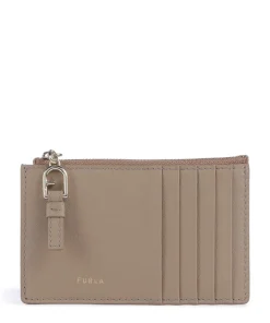 Nuvola M Kreditkartenetui fein genarbtes Leder taupe