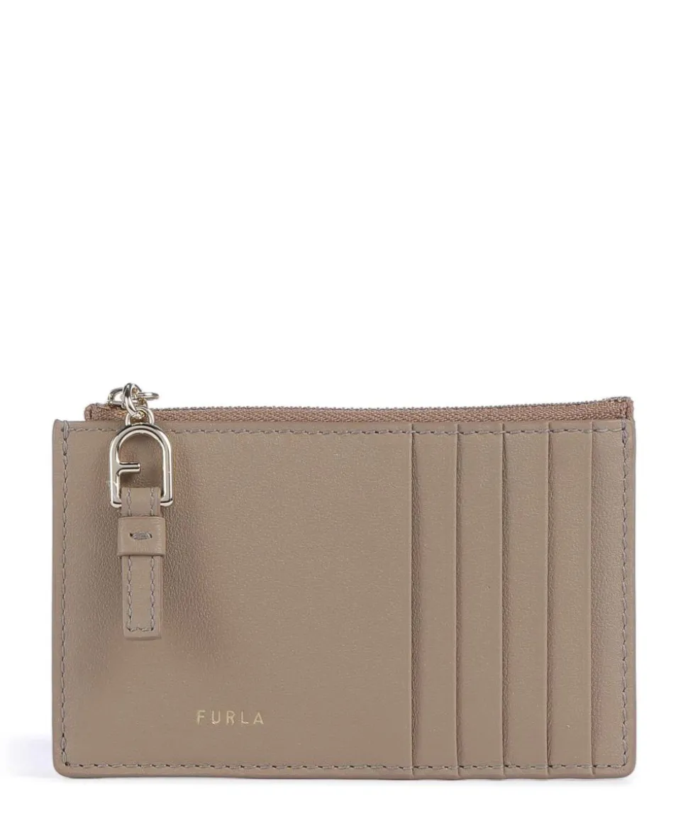 Nuvola M Kreditkartenetui fein genarbtes Leder taupe