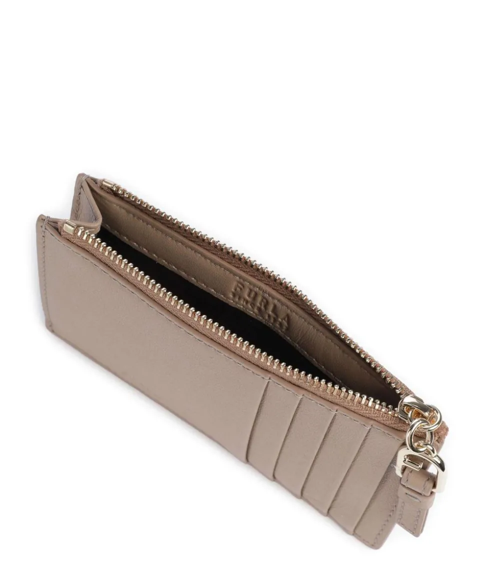 Nuvola M Kreditkartenetui fein genarbtes Leder taupe