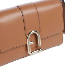 Nuvola S Umhängetasche fein genarbtes Leder cognac