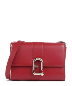 Nuvola S Umhängetasche fein genarbtes Leder dunkelrot