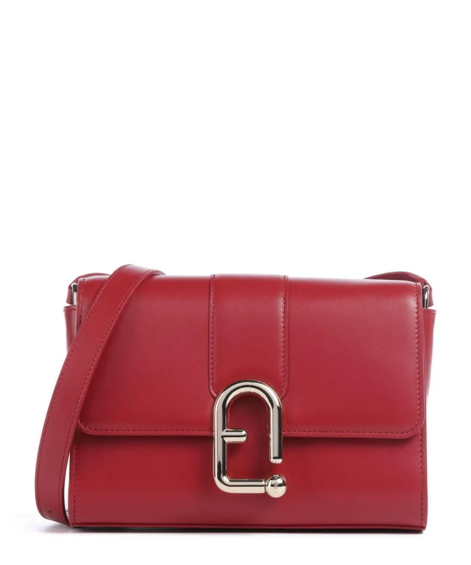 Nuvola S Umhängetasche fein genarbtes Leder dunkelrot