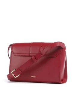 Nuvola S Umhängetasche fein genarbtes Leder dunkelrot