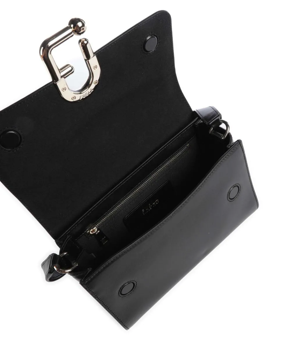 Nuvola S Umhängetasche fein genarbtes Leder schwarz