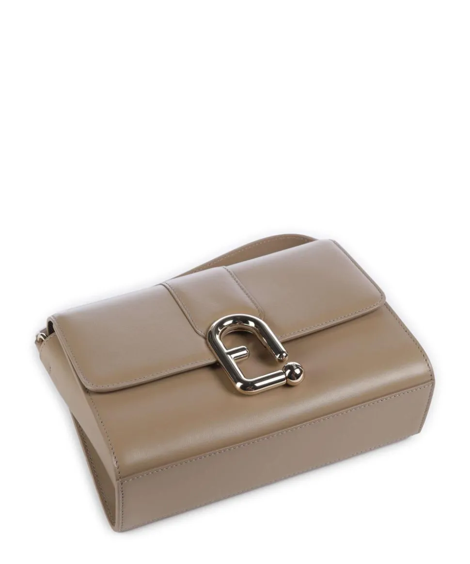 Nuvola S Umhängetasche fein genarbtes Leder taupe