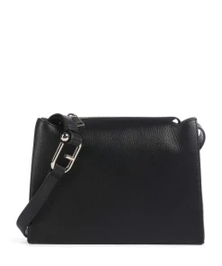 Nuvola S Umhängetasche genarbtes Leder schwarz