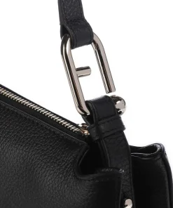 Nuvola S Umhängetasche genarbtes Leder schwarz