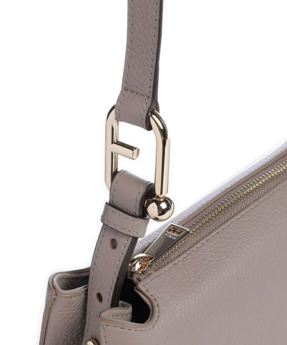 Nuvola S Umhängetasche genarbtes Leder taupe