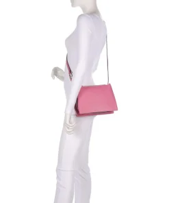 Nuvola S Umhängetasche genarbtes Leder rosa