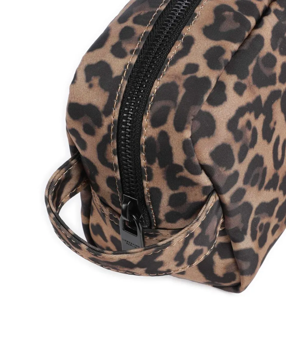 Nylon S Kosmetiktasche braun/schwarz 19 cm