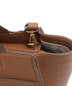 Oak Street Handtasche genarbtes Rindsleder braun