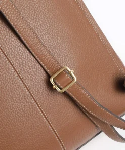 Oak Street Rucksack genarbtes Rindsleder braun