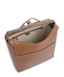 Oak Street Rucksack genarbtes Rindsleder braun