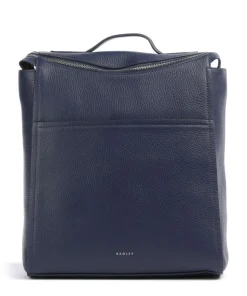 Oak Street Rucksack genarbtes Rindsleder dunkelblau