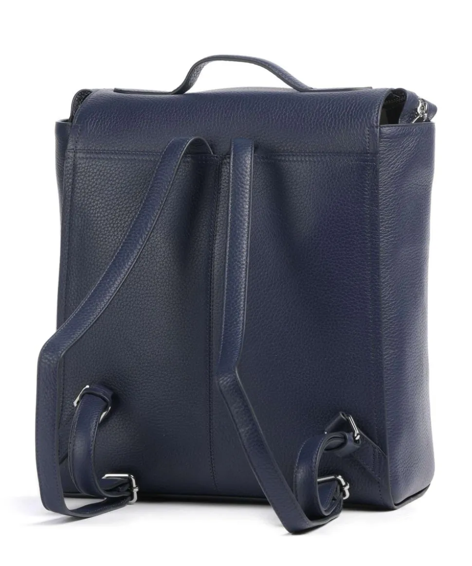 Oak Street Rucksack genarbtes Rindsleder dunkelblau