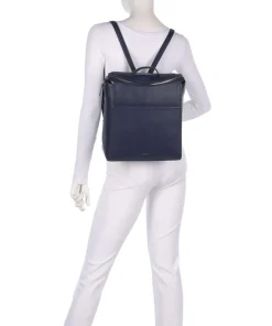 Oak Street Rucksack genarbtes Rindsleder dunkelblau