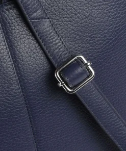 Oak Street Rucksack genarbtes Rindsleder dunkelblau