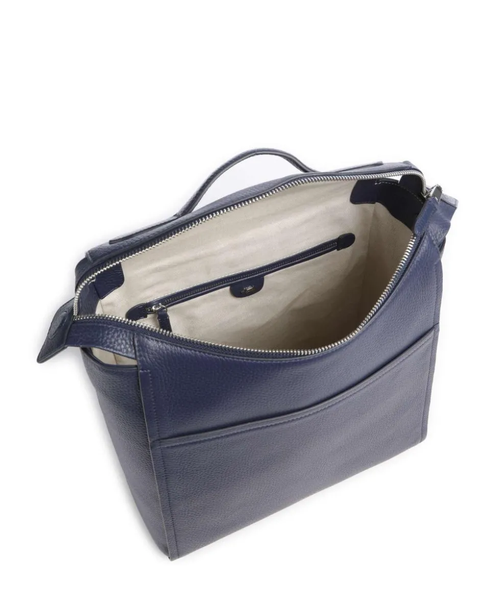 Oak Street Rucksack genarbtes Rindsleder dunkelblau